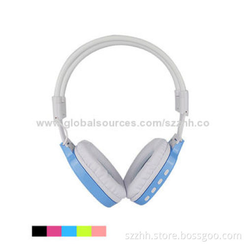 Portable Wireless Headphones, Support TF Card/FM Radio/MP3 Music Playback